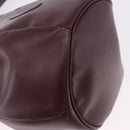 CARTIER Must Line Shoulder Bag Leather Bordeaux Gold Tone Auth gh2232-10