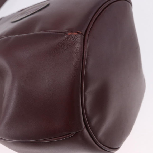 CARTIER Must Line Shoulder Bag Leather Bordeaux Gold Tone Auth gh2232