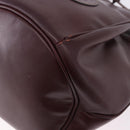 CARTIER Must Line Shoulder Bag Leather Bordeaux Gold Tone Auth gh2232-11