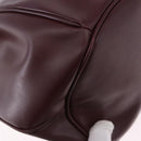 CARTIER Must Line Shoulder Bag Leather Bordeaux Gold Tone Auth gh2232-13