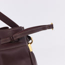 CARTIER Must Line Shoulder Bag Leather Bordeaux Gold Tone Auth gh2232-15