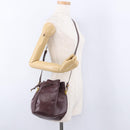 CARTIER Must Line Shoulder Bag Leather Bordeaux Gold Tone Auth gh2232-22
