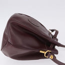CARTIER Must Line Shoulder Bag Leather Bordeaux Gold Tone Auth gh2232-4