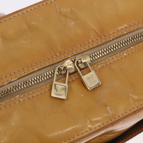 LOUIS VUITTON Monogram Vernis Tompkins Square Hand Bag Beige M91149 Auth gh2233