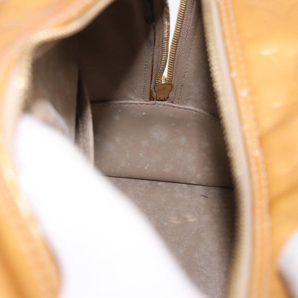 LOUIS VUITTON Monogram Vernis Tompkins Square Hand Bag Beige M91149 Auth gh2233