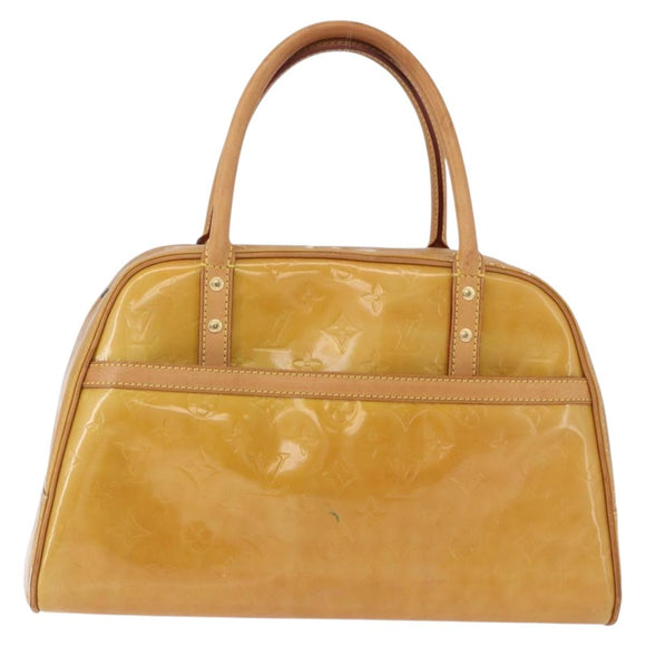 LOUIS VUITTON Monogram Vernis Tompkins Square Hand Bag Beige M91149 Auth gh2233