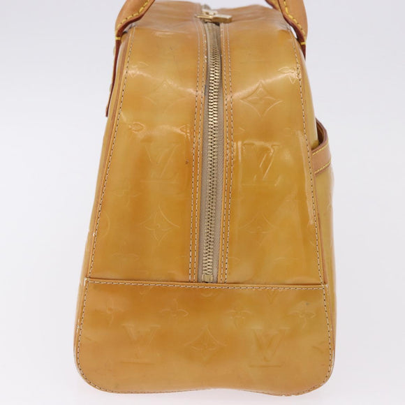 LOUIS VUITTON Monogram Vernis Tompkins Square Hand Bag Beige M91149 Auth gh2233