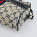 GUCCI GG Supreme Sherry Line Shoulder Bag PVC Navy Gold 72 001 3654 Auth gh2235-10