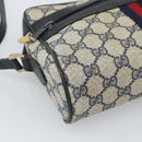 GUCCI GG Supreme Sherry Line Shoulder Bag PVC Navy Gold 72 001 3654 Auth gh2235-11