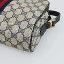 GUCCI GG Supreme Sherry Line Shoulder Bag PVC Navy Gold 72 001 3654 Auth gh2235-12