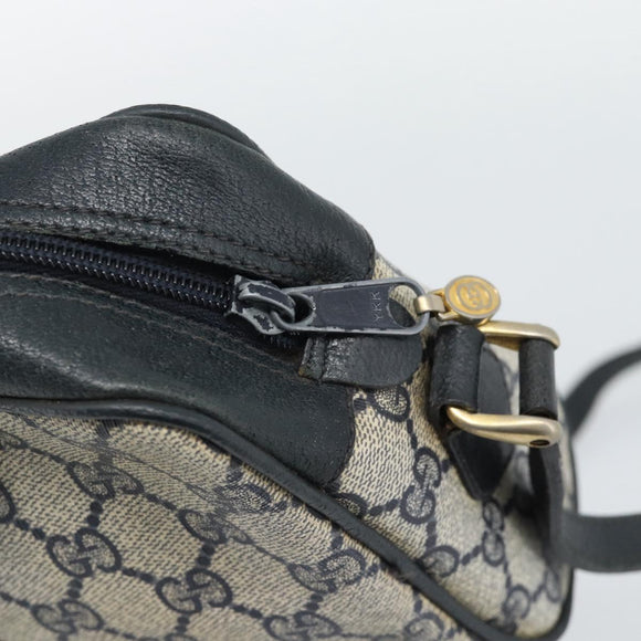GUCCI GG Supreme Sherry Line Shoulder Bag PVC Navy Gold 72 001 3654 Auth gh2235