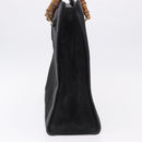 GUCCI Bamboo Hand Bag Suede Black Gold Tone 002 1186 0259 Auth gh2236-3
