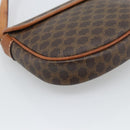 CELINE Macadam Shoulder Bag PVC Leather Brown Gold Tone Auth gh2237-13