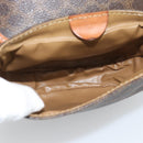 CELINE Macadam Shoulder Bag PVC Leather Brown Gold Tone Auth gh2237-16