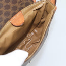 CELINE Macadam Shoulder Bag PVC Leather Brown Gold Tone Auth gh2237-17