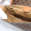 CELINE Macadam Shoulder Bag PVC Leather Brown Gold Tone Auth gh2237-18