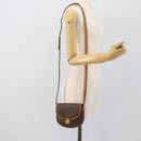 CELINE Macadam Shoulder Bag PVC Leather Brown Gold Tone Auth gh2237-20