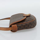 CELINE Macadam Shoulder Bag PVC Leather Brown Gold Tone Auth gh2237-4