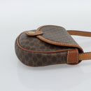 CELINE Macadam Shoulder Bag PVC Leather Brown Gold Tone Auth gh2237-5
