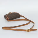 CELINE Macadam Shoulder Bag PVC Leather Brown Gold Tone Auth gh2237-7