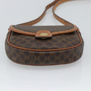 CELINE Macadam Shoulder Bag PVC Leather Brown Gold Tone Auth gh2237-9