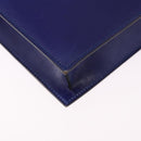 CELINE Circle Shoulder Bag Leather Blue Gold Tone Auth gh2238-12