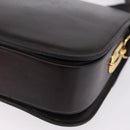 CELINE Shoulder Bag Leather Dark Brown Gold Tone Auth gh2239-13