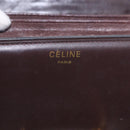 CELINE Shoulder Bag Leather Dark Brown Gold Tone Auth gh2239-16