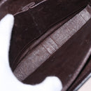 CELINE Shoulder Bag Leather Dark Brown Gold Tone Auth gh2239-17