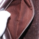 CELINE Shoulder Bag Leather Dark Brown Gold Tone Auth gh2239-23