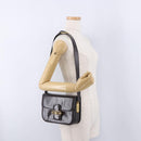 CELINE Shoulder Bag Leather Dark Brown Gold Tone Auth gh2239-24