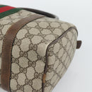 GUCCI GG Supreme Web Sherry Line Boston Bag PVC Beige 20 012 3841 Auth gh2240-10