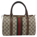GUCCI GG Supreme Web Sherry Line Boston Bag PVC Beige 20 012 3841 Auth gh2240-2
