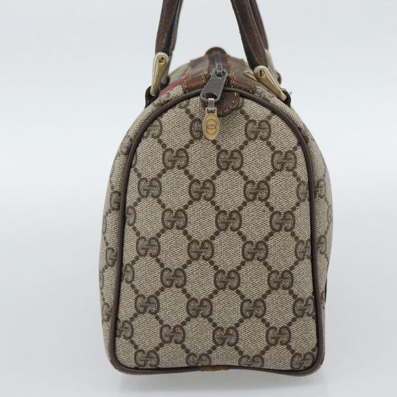 GUCCI GG Supreme Web Sherry Line Boston Bag PVC Beige 20 012 3841 Auth gh2240