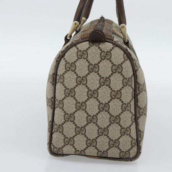 GUCCI GG Supreme Web Sherry Line Boston Bag PVC Beige 20 012 3841 Auth gh2240