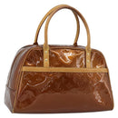 LOUIS VUITTON Monogram Vernis Tompkins Square Hand Bag Bronze M91103 Auth gh2241-1