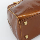 LOUIS VUITTON Monogram Vernis Tompkins Square Hand Bag Bronze M91103 Auth gh2241-14