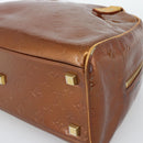 LOUIS VUITTON Monogram Vernis Tompkins Square Hand Bag Bronze M91103 Auth gh2241-15