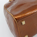 LOUIS VUITTON Monogram Vernis Tompkins Square Hand Bag Bronze M91103 Auth gh2241-16