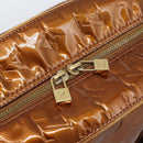 LOUIS VUITTON Monogram Vernis Tompkins Square Hand Bag Bronze M91103 Auth gh2241-17