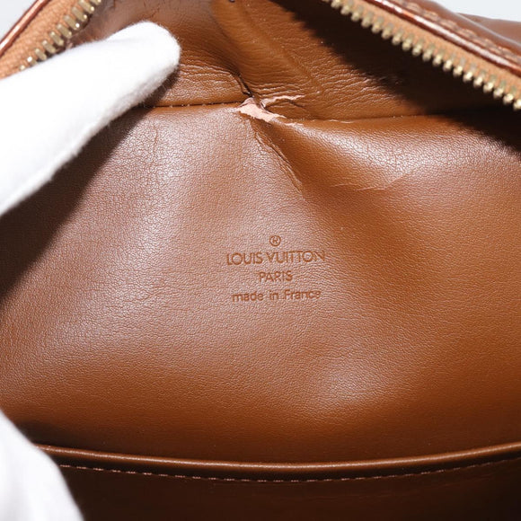 LOUIS VUITTON Monogram Vernis Tompkins Square Hand Bag Bronze M91103 Auth gh2241