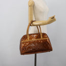 LOUIS VUITTON Monogram Vernis Tompkins Square Hand Bag Bronze M91103 Auth gh2241-23