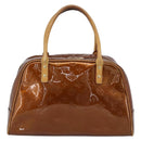 LOUIS VUITTON Monogram Vernis Tompkins Square Hand Bag Bronze M91103 Auth gh2241-2