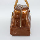 LOUIS VUITTON Monogram Vernis Tompkins Square Hand Bag Bronze M91103 Auth gh2241-4