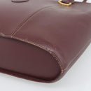CARTIER Must Line Tote Bag Leather Bordeaux Gold Tone Auth gh2242-10