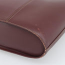 CARTIER Must Line Tote Bag Leather Bordeaux Gold Tone Auth gh2242-12