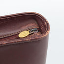 CARTIER Must Line Tote Bag Leather Bordeaux Gold Tone Auth gh2242-14