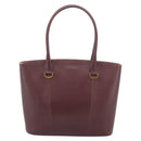CARTIER Must Line Tote Bag Leather Bordeaux Gold Tone Auth gh2242-3