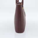 CARTIER Must Line Tote Bag Leather Bordeaux Gold Tone Auth gh2242-4
