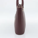 CARTIER Must Line Tote Bag Leather Bordeaux Gold Tone Auth gh2242-5